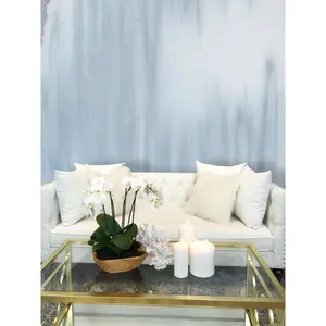 "Grey Wave" Wallpaper | Oversized Wall Mural By Vivian Ferne | Blue & Misty Gray Design