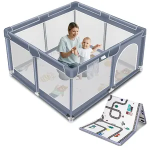 【Spring Glow Up】Suposeu Baby Playpen with Mat, Portable Play Yard for Toddler, Indoor/Outdoor Activity Center Sturdy Safe Playard