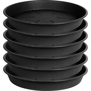 6 Pack of Plant Saucer Tray 4 6 8 10 12 14 17 19 22 25 inch, Heavy Duty Plastic Pot Plant Drip Trays Saucers for for Indoors Outdoor, Plant Water Tray for Planters