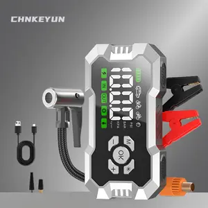 5-in-1 Car Jump Starter with Air Compressor 150PSI Tire Inflator LCD Display 15800mAh Portable Power Bank for Gas Diesel Engines Vehicle Battery Jumper Box