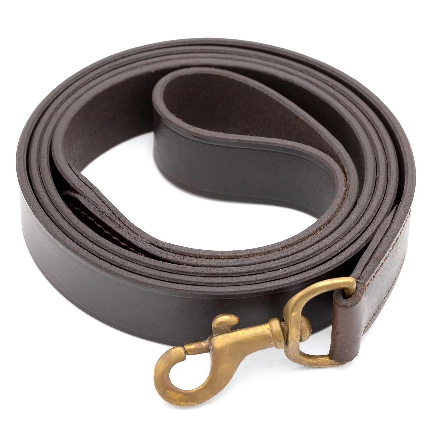 Jeffers Flat Leather Dog Leash with Hand Strap Handle, 6'L Jeffers Flat Leather Dog Leash with Hand Strap Handle, 6'L