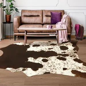 Faux Cowhide Rug for Bedroom Living Room Western  Decor Cow   Print Carpet, Faux  Fabric - 2.3x3.6
