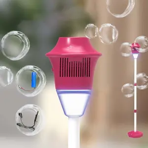 USB Rechargeable Romantic Bubble Machine Bubble Torch Garden Lamp Stand Standing Automatic Bubble Maker Lights Outdoor