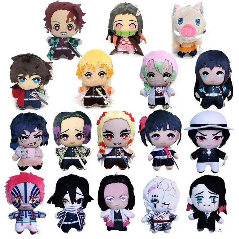 15cm Japanese Anime Demon Slayer Stuffed Animal Collectibles - Akaza, Rui, Iguro Obanai, Tanjirou Kamado, Nezuko, Agatsuma Zenitsu Unisex Soft PP Cotton Fill Stuffed Toys for Fan Gifting