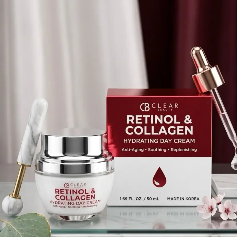 CB Clear Beauty Retinol & Collagen Hydrating Day Cream Anti-aging Soothing Replenishing 1.69 fl oz Made in Korea