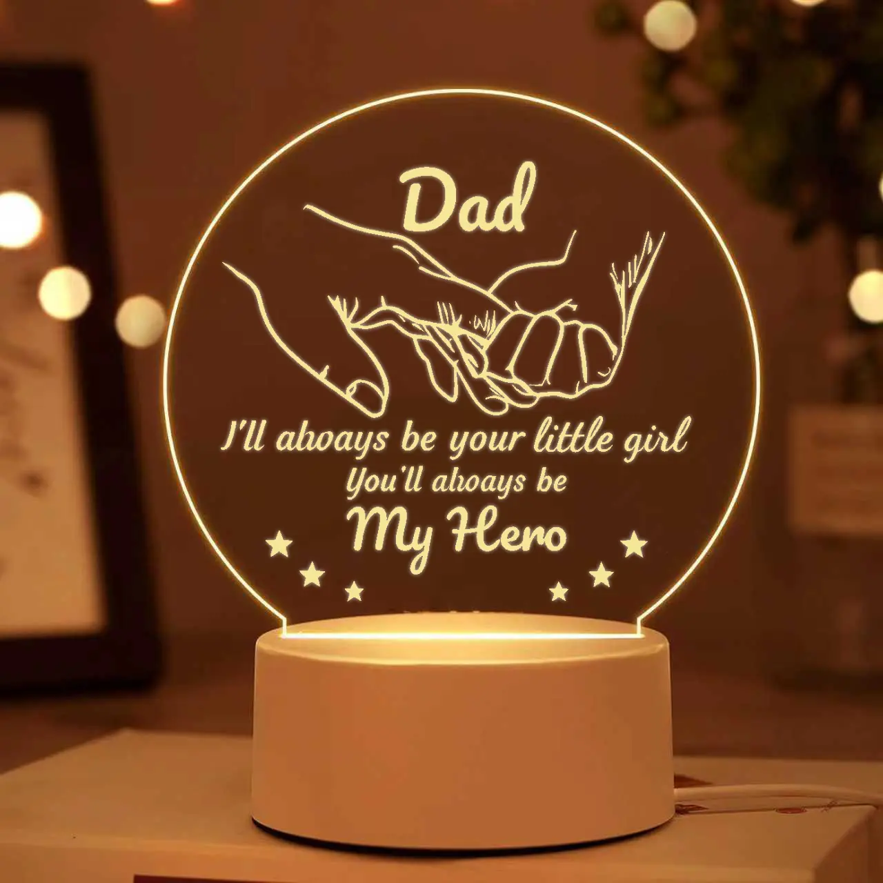 Soft Glow Gentle Love Floor Standing Night Light for Dad - Heartfelt Message Gift for Birthday, Retirement (2 Key Festive Scenarios Max)