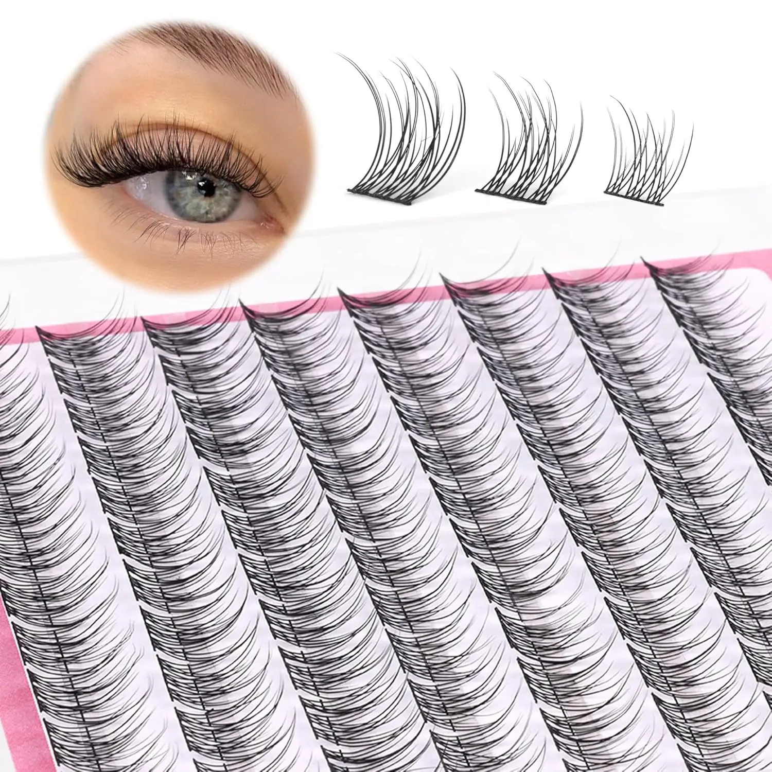 CC-Curly Individual Eyelash Extensions, 9-11MM Mixed Lengths, 96 Pcs High Quality Soft Natural DIY Lashes for Home Use, Makeup Products, Eyelashes Extensions, Soft Natural Eyelash, High Quality Eyelashes