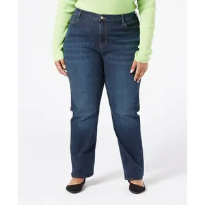 DENIZEN from Levi's Women's High Rise Straight Fit Full Jeans Heavyweight