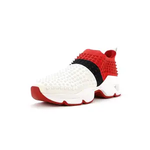 Pre-owned Christian Louboutin Men's Spike Sock Sneakers Spiked Neoprene by Rebag