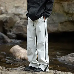 Straight Side Zipper Pants Men's Women's Outdoor Triple Defense Charge Straight Pants Work Pants Trousers Waterproof Breathable