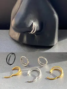 Stainless Steel Nose Ring Lip Ear Piercing Jewelry, Unisex Fashion Accessories, Available in Sizes 18g 20g 16g, 6mm 8mm 10mm, Nose Cuff