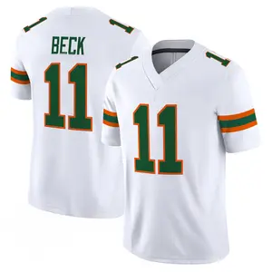 Beck #11 White Football Jersey Unisex V-Neck Game Day Outfit Breathable Lightweight Sports Top Fan Shirt
