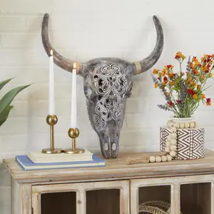 Bull Polyresin Skull Home Wall Decor