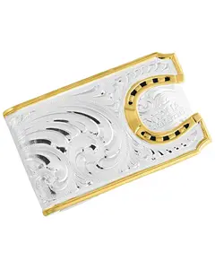 Montana Silversmiths Unisex Two-Tone Carved Horseshoe Money Clip - Mcl5236