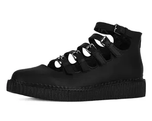 Black TUKskin  Multi-Strap Pointed Mary Jane Creeper