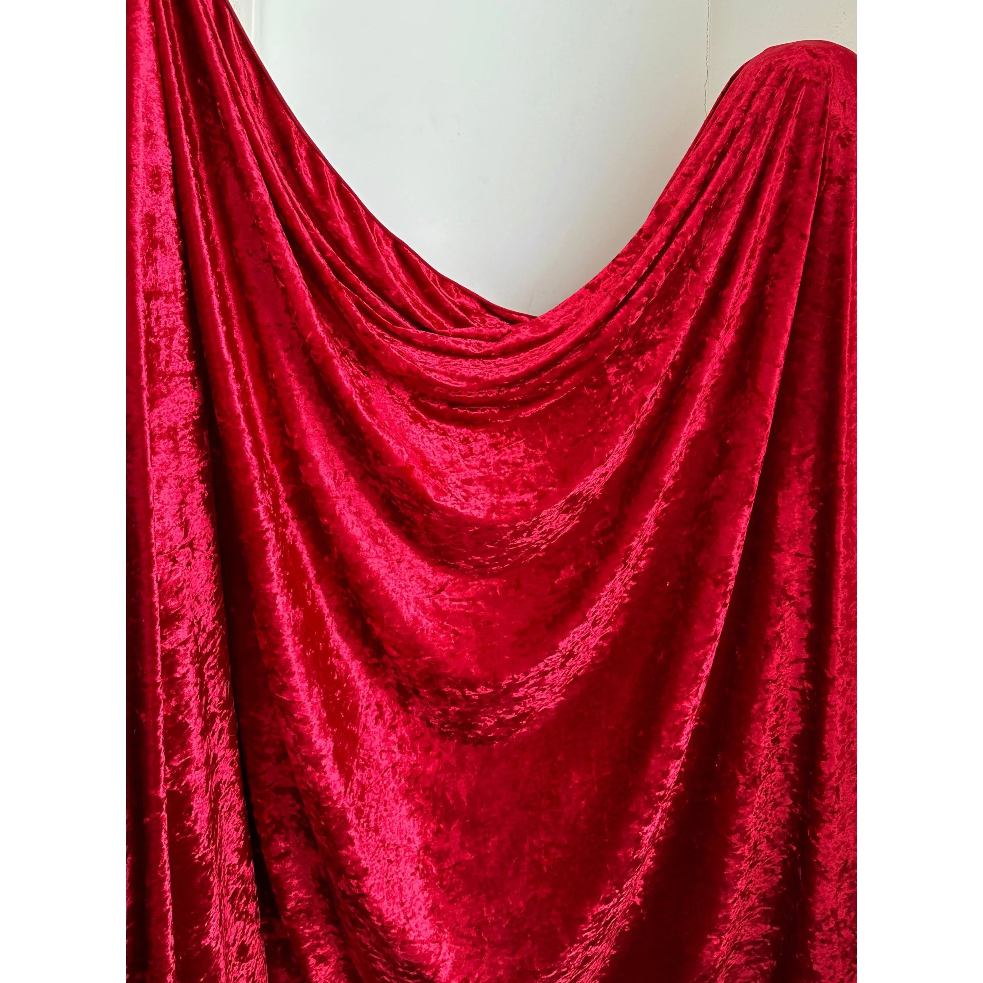 Red Stretch Crushed Velvet