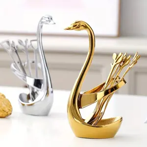 Elegant Swan Cutlery Set - Modern Tableware Sets 304 Stainless Steel Dessert Utensils | Perfect for Holiday Dining & Gifting