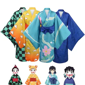 Agatsuma Zenitsu Kimono Anime Cosplay Costume Kamado Tanjirou Hashibira Inosuke Dress Kimetsu No Yaiba Season