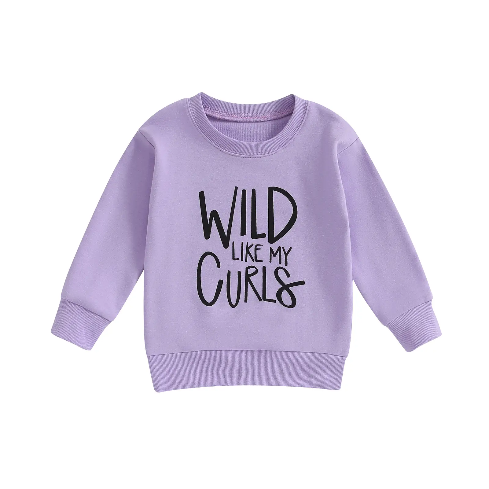 Canrulo Toddler Baby Girl Sweatshirt WILD LIKE MY CURLS Pullover Sweatshirt Sweater Long Sleeve Tops Girl Fall Winter Clothes