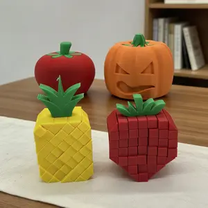 Fun 3D-Printed Pineapple: Versatile, Flowing Block-Style Fidget Toy & Desktop Ornament
