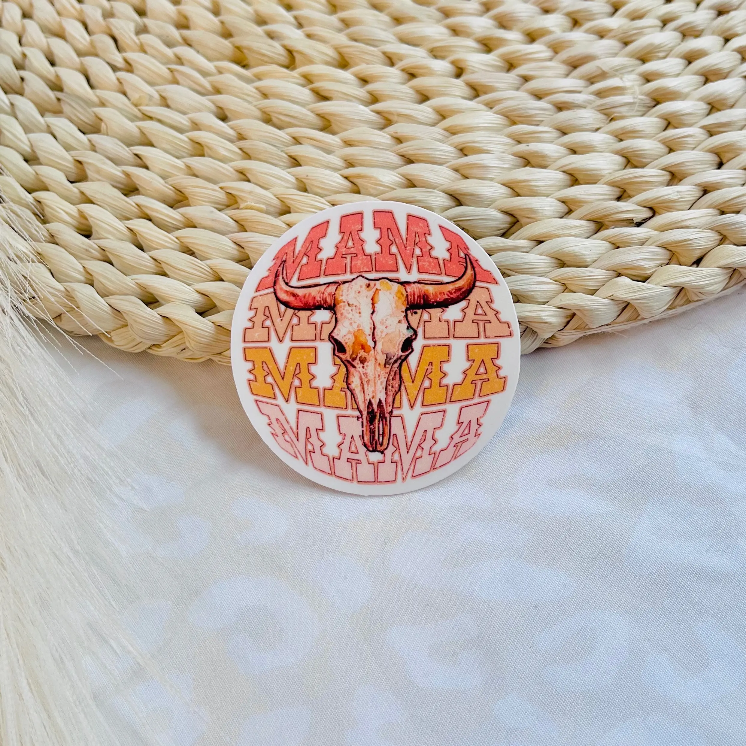 Western Mama Sticker | Cow Skull | Retro | Laptop, Water Bottle Sticker | High Quality Vinyl Decal  | Gift for mom