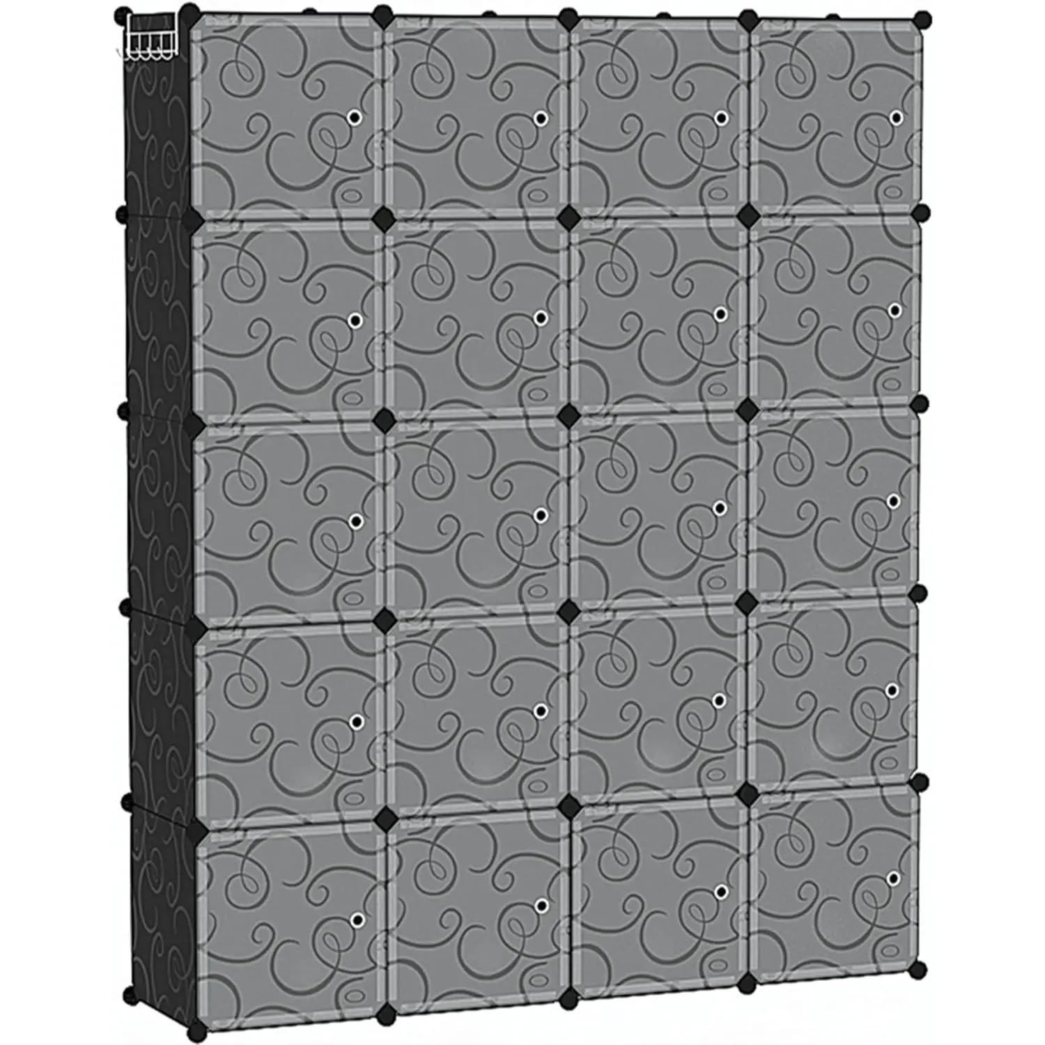 CAHOME Cube Storage Organizer,-Cube Storage Shelving with Doors, Modular Book Shelf, Plastic Shelves Organizing Units, Ideal Bedroom Room." L *." W *." H Black SHS3020B-DOOR