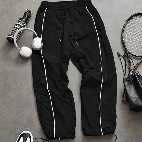 URMCZ Men's Lightweight Stylish All-Over Print Loose-Fit Jogger Pants - Elastic Cuffs, Sports Athleisure, Easy Movement, All Seasons, Outdoor-Ready, Ideal for Daily Wear, Father's Day Gift