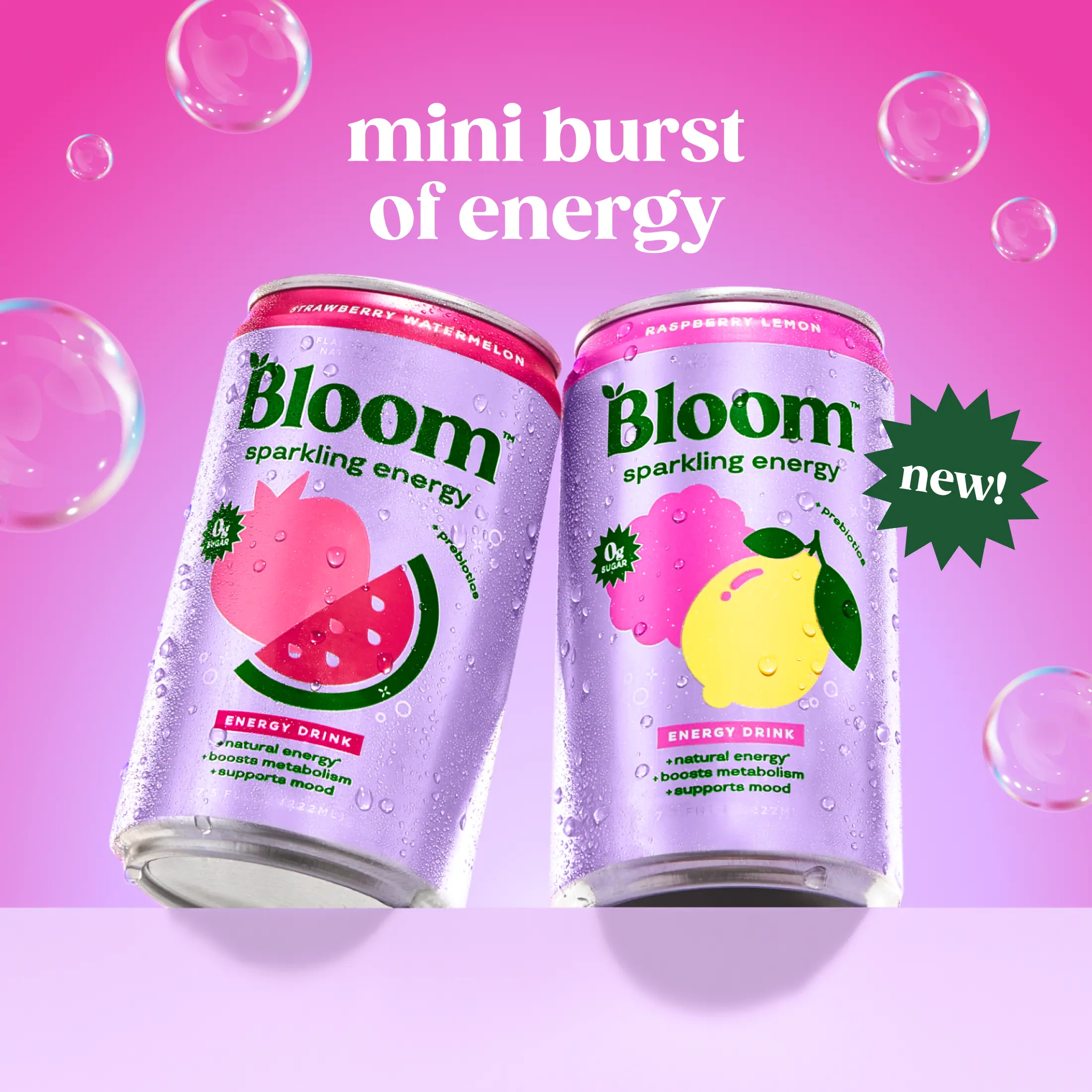 New!! Bloom Mini - Sparkling Energy Mini Cans Variety Pack, Strawberry Watermelon (6), Raspberry Lemon (6), 7.5 oz Cans, 12 pack New!! Bloom Mini - Sparkling Energy Mini Cans Variety Pack, Strawberry Watermelon (6), Raspberry Lemon (6), 7.5 oz Cans, 12 pack