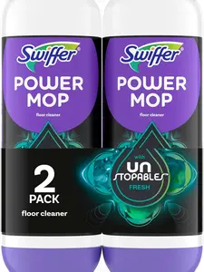 Swiffer PowerMop Floor Cleaning Solution with Unstopables Fresh Scent, 25.3 fl oz, 2 Pack