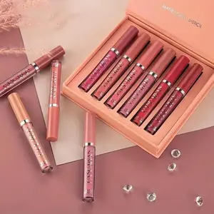 Trending Now 6 Counts Matte Lip Glaze Set | Long-Wear Waterproof Lip Gloss | Moisturizing Matte Lipstick Suitable for All Occasions | Ideal Gift for Christmas, Birthday & Music Festival