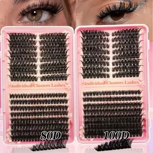 Natural Cluster Lashes for Volume and Length, Reusable Soft D Curl Eyelashes Perfect for DIY Makeup Beginners, Multiple Style Options