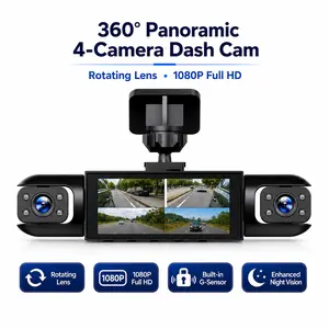 1080P Dash Cam with Rear Camera, Car Dashboard Camera with Night Vision, Loop Recording, G-Sensor, Motion Detection & 24H Parking Monitor Dual-Lens HD