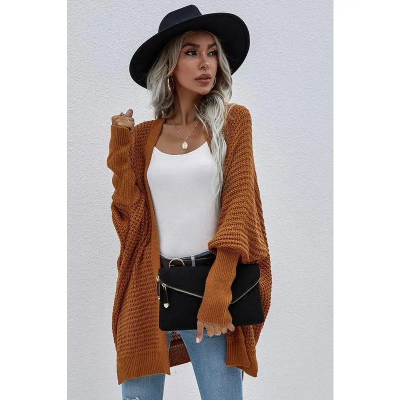 Brick Women's Kimono Batwing Knitted Slouchy Oversized Cardigan Sweater