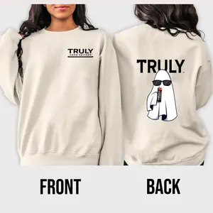 90s Vintage Boo Truly Sweatshirt, Unisex Funny Soft Drink Can Label Crew Sweatshirt Crewneck T-Shirt - Soft Comfy Cotton Fabric Tee - Classic, Menswear