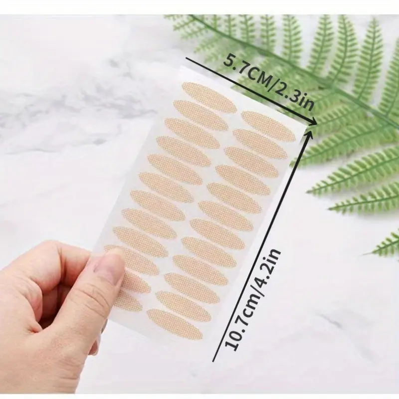 48pcs Invisible Cosmetic Eyelid Lifting Tape - Self-Adhesive, Waterproof, Single-Sided, Breathable Stickers with Fork Bar, Blends Well, Applies Easily, Lifts Hooded or Sagging Eyelids, Blend