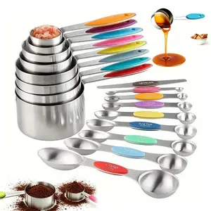 High-Quality Stainless Steel Measuring Cup and Spoon Set – Baking & Coffee Preparation Kitchen Tools to Optimize Your Kitchen Workflow