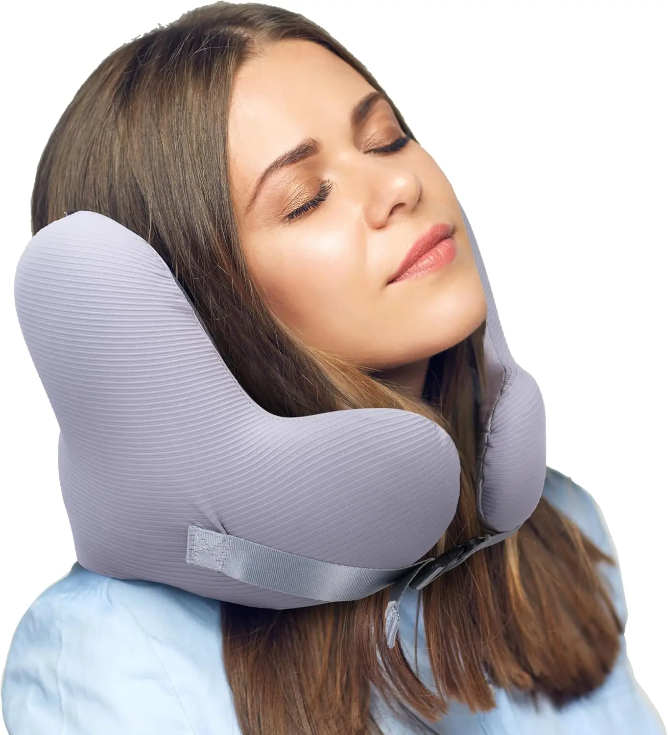 Noise-canceling Travel Neck Pillow, made of premium memory foam, suitable for air travel, comes with a storage bag, and is ideal for the office or lo