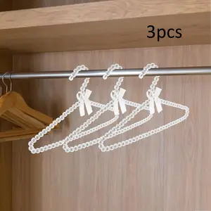 3-pack pearl hanger for drying clothes Hanger sturdy and lightweight hanger and clothespin wardrobe storage