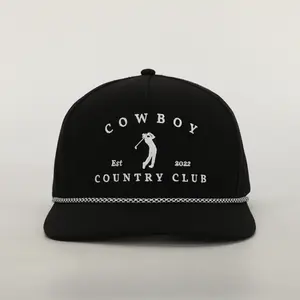 Golfer Roped Hat Black Golfer Roped Hat Black
