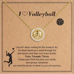 Softball/Soccer/Volleyball/Basketball Necklace for Girls Women, Sports Accessories Jewelry Christmas Gift for Lovers 16+3 Inches