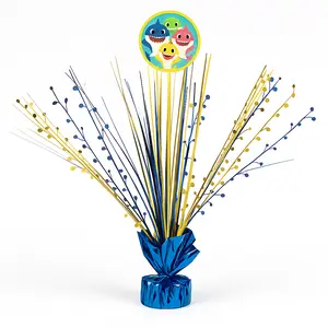 Baby Shark Metallic Tinsel Spray Centerpiece for Kids' Birthday Parties