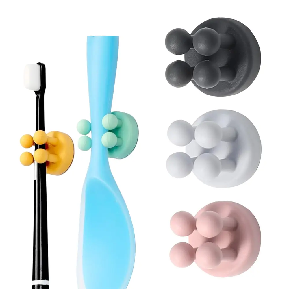 Strong Adhesive Silicone Hooks - Self Adhesive Hooks, Waterproof, No Damage, Multi-Purpose Wall Mount for Bathroom, Kitchen & Office. Space-Saving Organizer for Toothbrush, Keys & Cables, Easy Installation, Mold Resistant