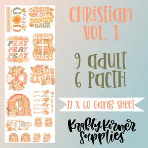 Christian DTF Transfer Gang Sheet, 22 x 60