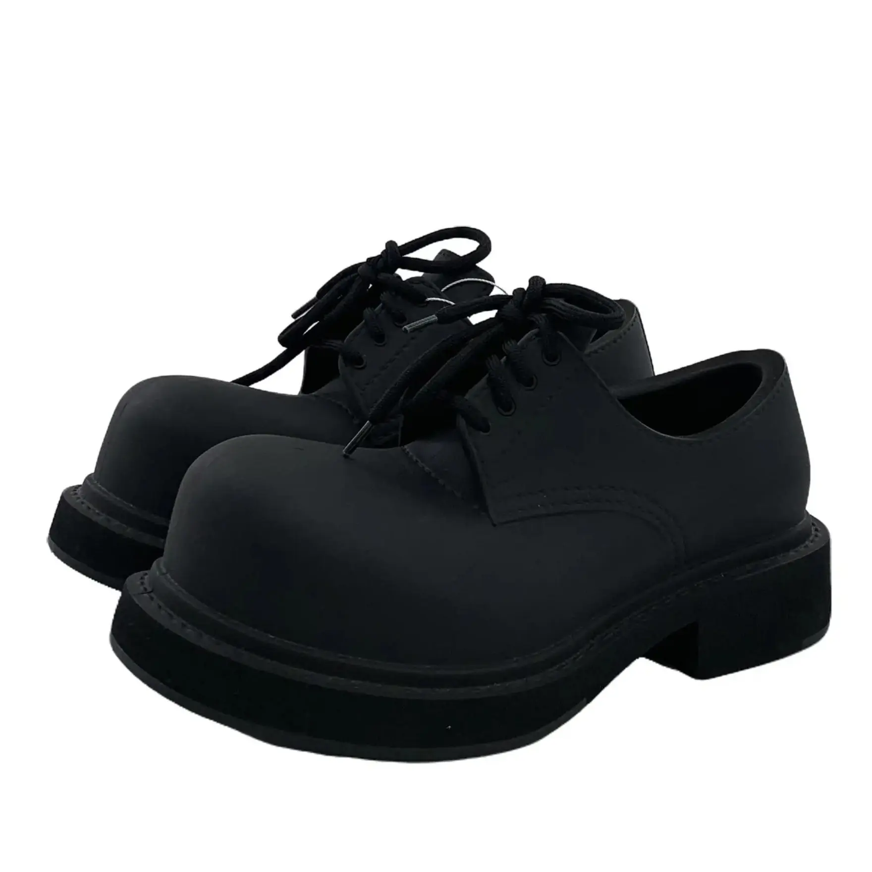RDLT-Balenciaga Size 38 Oversized Round Toe Platform Derby Shoes-H37022