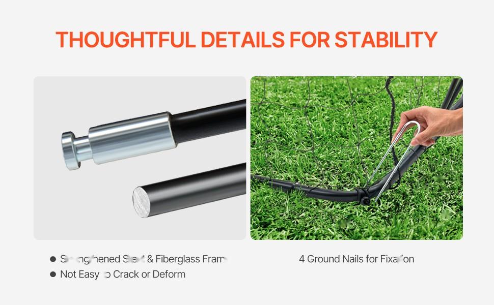 12 X 6 Ft Portable Soccer Goal For Kids, Backyard Training Net With Carry Bag, Sturdy Frame, Weather-Resistant Net, Easy Setup, Ground Stakes Included, Ideal For Outdoor Practice And Small-Sided Games