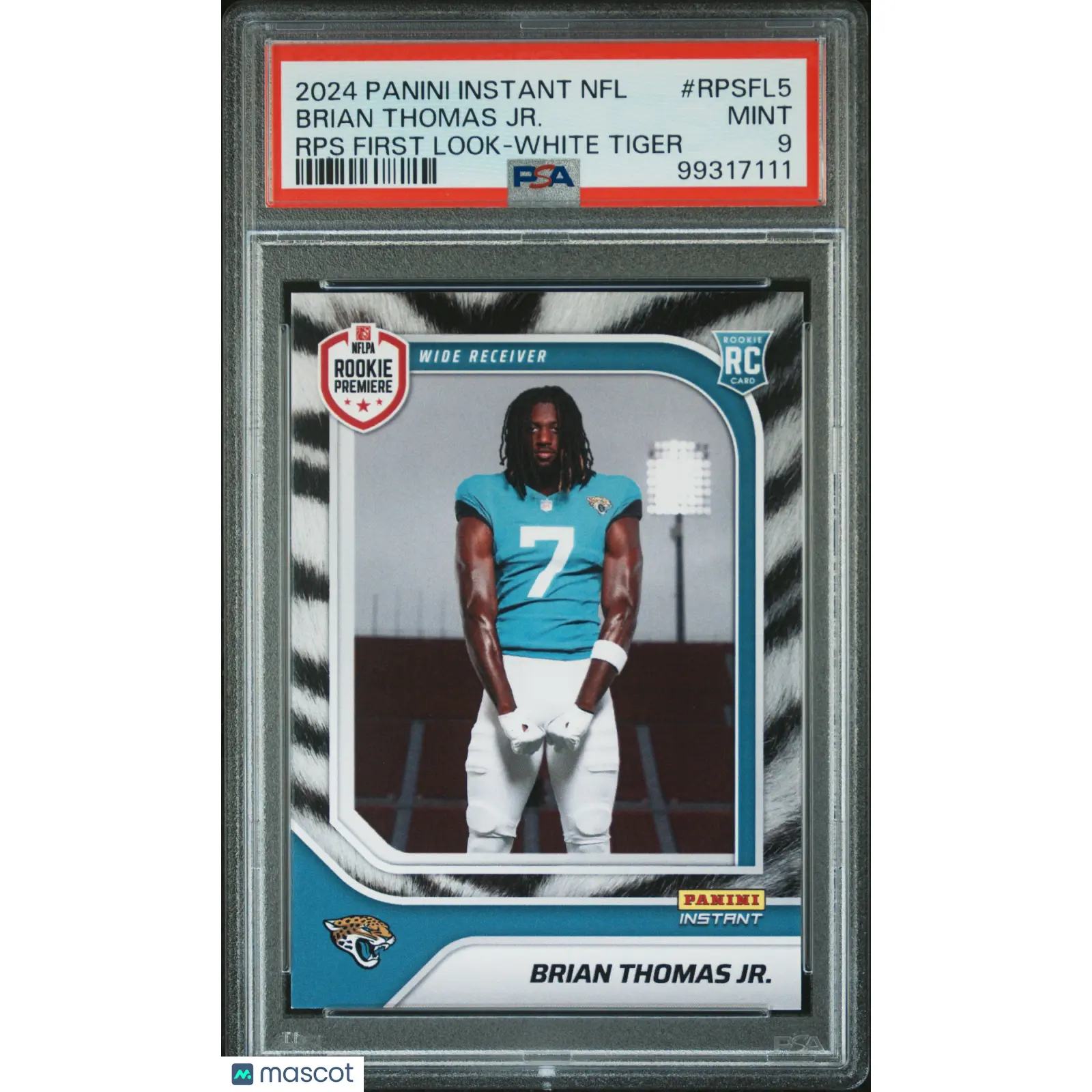 2024 Instant RPS First Look Brian Thomas JR. White Tiger Rookie PSA 9 Jaguars