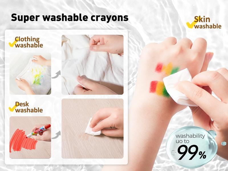 Jar Melo Jumbo Silky Crayons for Toddlers Easy Grip Twistable Crayons Non Toxic Washable Crayons for Kids Gifts Coloring Pencils Art Supplies Christmas Gifts