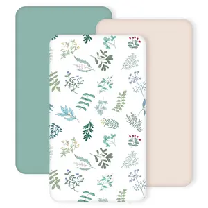 Haleeone 3 Pack Crib Sheets for Boys Girls, Fitted Crib Sheet for Standard Crib and Toddler Mattress, Soft Microfiber Baby Sheet 52x28x8in