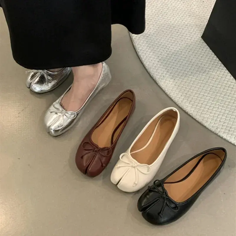 2026 Must-buy new women's flat soft ballet shoes, slip-on loafers, soft mocassins, Tabi casual shoes, women's shoes, bow women's shoes