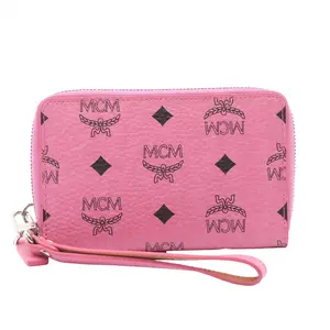 Pre-owned MCM Other Small Leather Goods Visetos Leather PVC Long Zipper Wallet